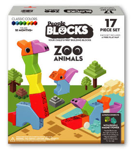 People Blocks - 17 Piece Zoo Animals