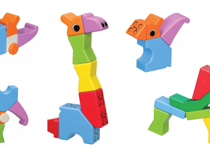 People Blocks - 17 Piece Zoo Animals